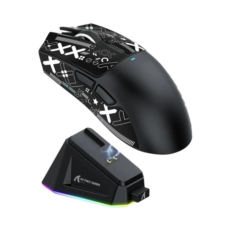 Mouse Gamer Sem Fio Attack Shark X11 PixArt PAW3311 Três Modos BT 24G Base De Carregamento Sem Fio